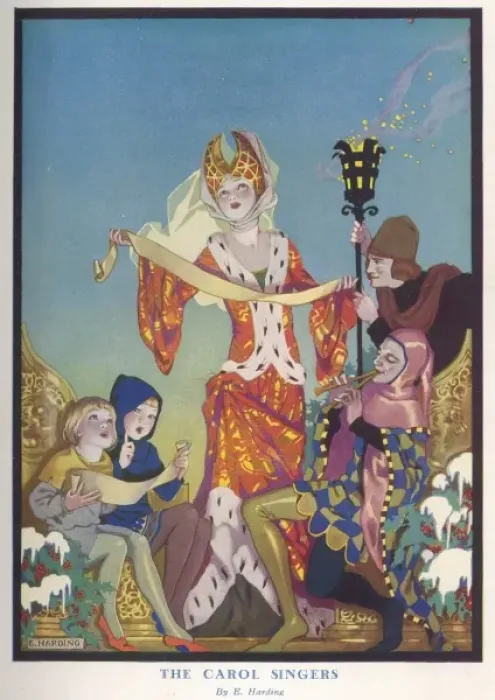 Framed Print : The Carol Singers by Elsie Harding Framed Print : The Carol Singers by Elsie Harding