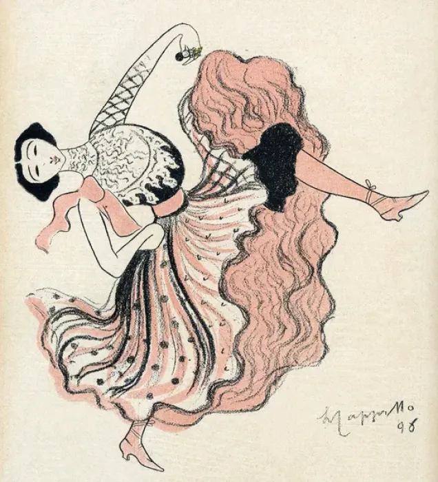 Framed Print : Carolina Otero / Rire 1898 Framed Print : Carolina Otero / Rire 1898
