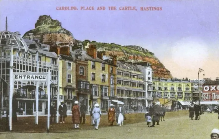 Framed Print : Caroline Place and The Castle, Hastings, East Sussex Framed Print : Caroline Place and The Castle, Hastings, East Sussex