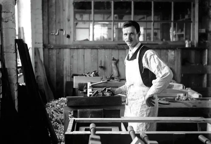 Framed Print : Carpenter in his workshop Framed Print : Carpenter in his workshop