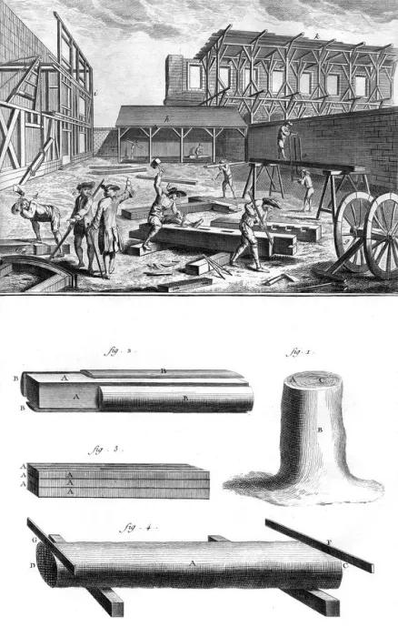 Framed Print : Carpenters in the 18th C Framed Print : Carpenters in the 18th C