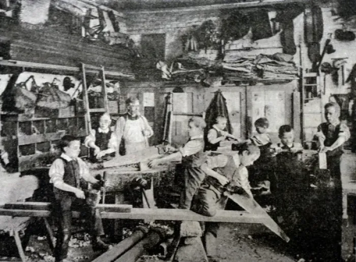Framed Print : Carpentry Workshop at St Pancras Schools, Leavesden, Hertfor Framed Print : Carpentry Workshop at St Pancras Schools, Leavesden, Hertfor