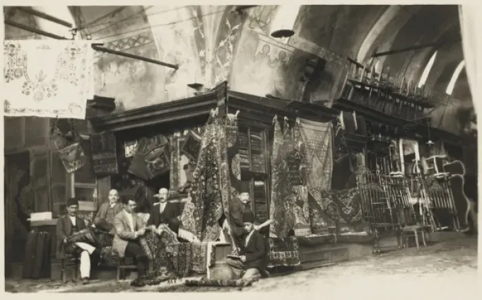 Framed Print : Carpet Selling - Constantinople Bazaar Framed Print : Carpet Selling - Constantinople Bazaar