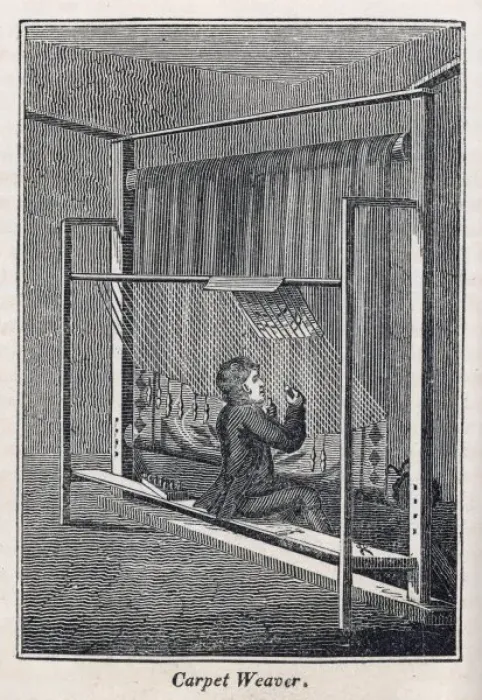 Framed Print : Carpet Weaver 1827 Framed Print : Carpet Weaver 1827