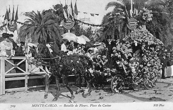 A carriage covered in flowers. Monaco