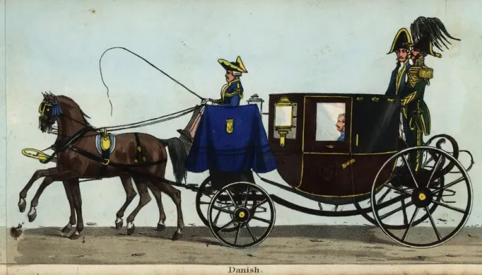 Framed Print : Carriage of the Danish minister, Baron Blome, in Framed Print : Carriage of the Danish minister, Baron Blome, in