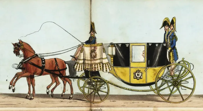 Framed Print : Carriage of the Spanish minister, Chevalier de Aguilar Framed Print : Carriage of the Spanish minister, Chevalier de Aguilar