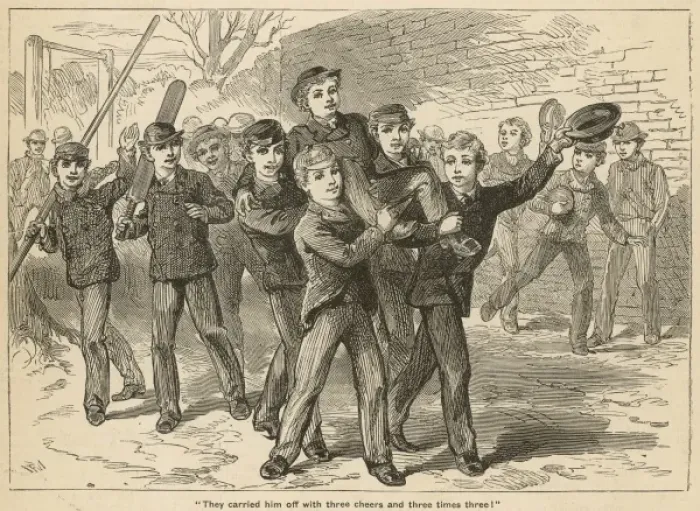 Framed Print : They carried him off with three cheers and three times three Framed Print : They carried him off with three cheers and three times three