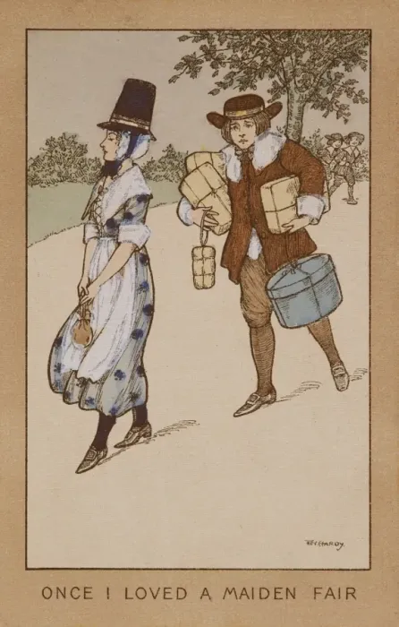 Framed Print : Carrying his ladys luggage by Florence Hardy Framed Print : Carrying his ladys luggage by Florence Hardy
