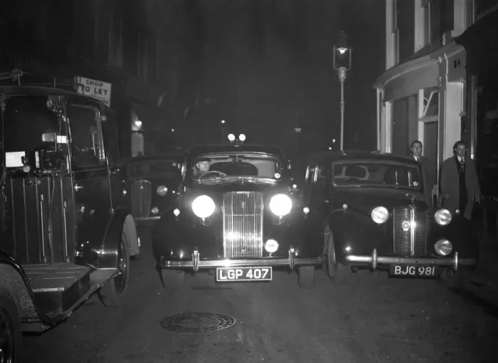 Framed Print : Cars blocking Lisle Street, London WC2 Framed Print : Cars blocking Lisle Street, London WC2