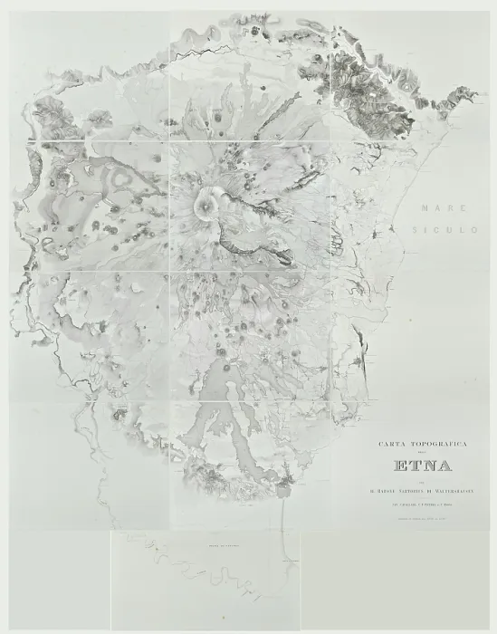 Framed Print : Carta topographica dell Etna (Waltershausen 1836-1843) Framed Print : Carta topographica dell Etna (Waltershausen 1836-1843)