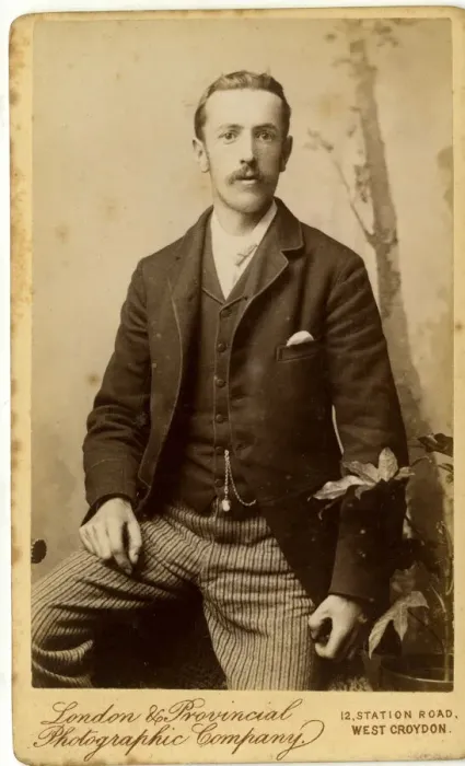Framed Print : Carte de visite - young man, Croydon Framed Print : Carte de visite - young man, Croydon