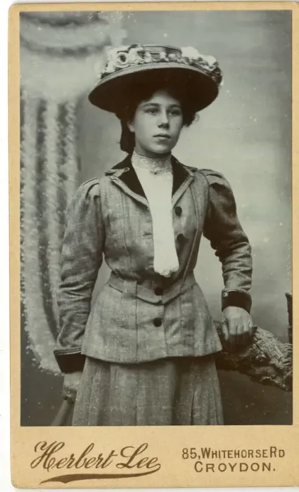 Framed Print : Carte de visite - young woman in a hat, Croydon Framed Print : Carte de visite - young woman in a hat, Croydon