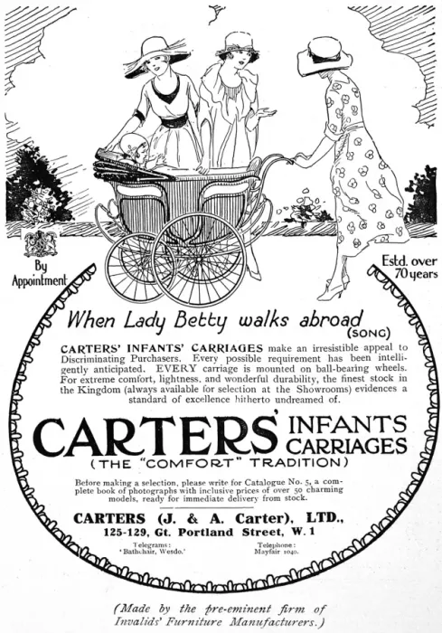 Framed Print : Carters infant carriages advertisement Framed Print : Carters infant carriages advertisement