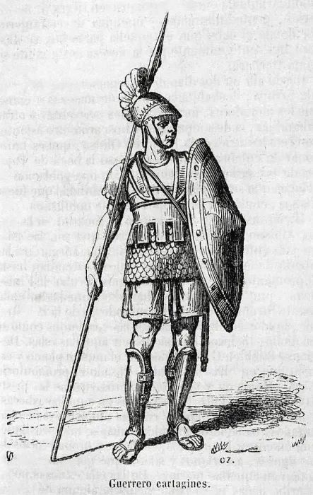 Framed Print : Carthaginian warrior. Engraving, 19th century Framed Print : Carthaginian warrior. Engraving, 19th century
