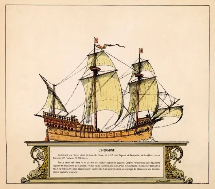 Framed Print : CARTIERs SHIP HERMINE Framed Print : CARTIERs SHIP HERMINE