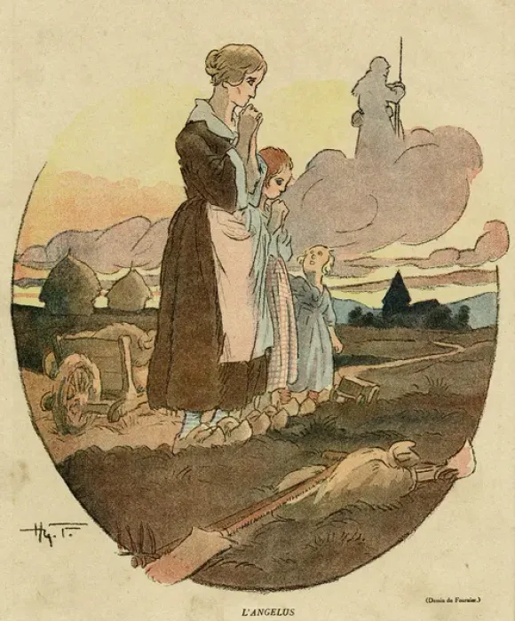 Framed Print : Cartoon, The Angelus, WW1 Framed Print : Cartoon, The Angelus, WW1