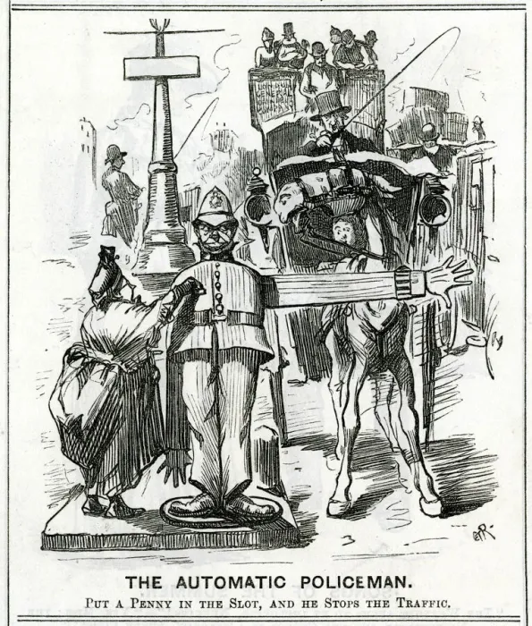 Framed Print : Cartoon, The Automatic Policeman