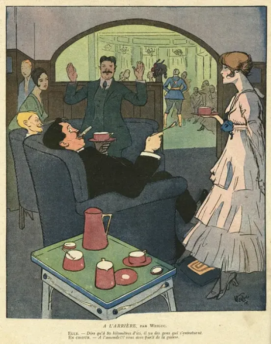 Framed Print : Cartoon, In the back, WW1 Framed Print : Cartoon, In the back, WW1