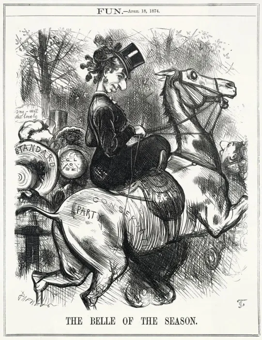 Framed Print : Cartoon, The Belle of the Season (Disraeli) Framed Print : Cartoon, The Belle of the Season (Disraeli)