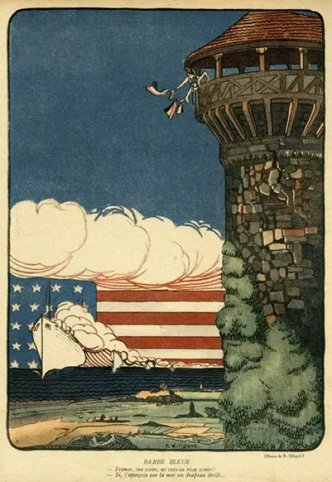 Framed Print : Cartoon, Bluebeard, WW1