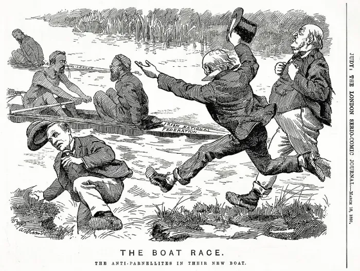 Framed Print : Cartoon, The Boat Race, Anti-Parnellites in their new boat Framed Print : Cartoon, The Boat Race, Anti-Parnellites in their new boat