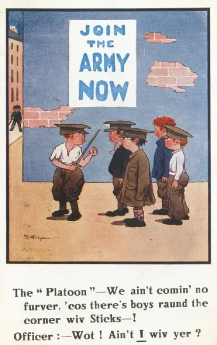 Framed Print : Cartoon - Boys playing at soldiers Framed Print : Cartoon - Boys playing at soldiers