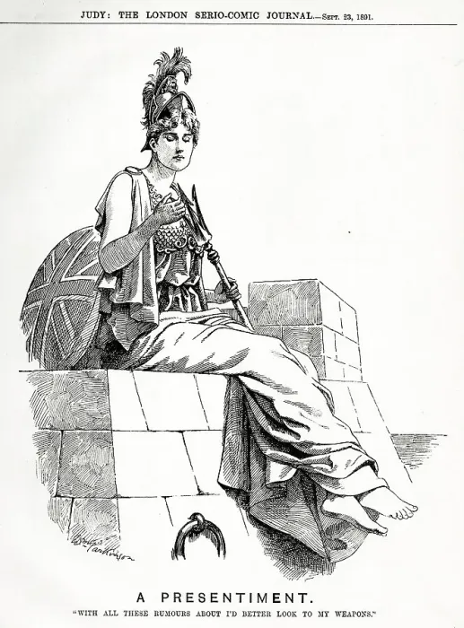Framed Print : Cartoon, Britannia, a Presentiment Framed Print : Cartoon, Britannia, a Presentiment