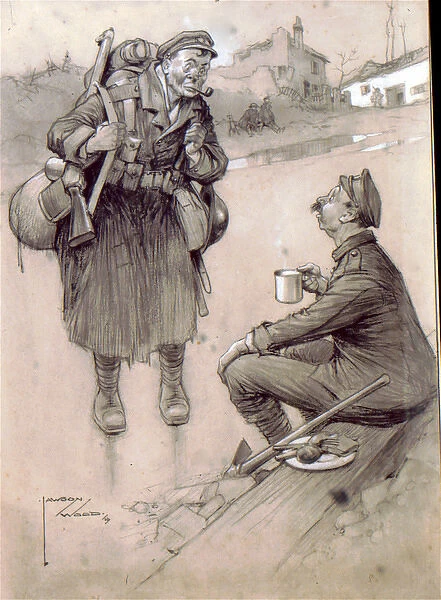 Cartoon, A Busmans Holiday, WW1