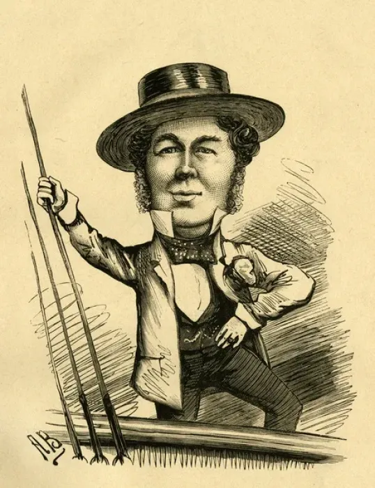 Framed Print : Cartoon, Captain Fred Collins of Brighton Framed Print : Cartoon, Captain Fred Collins of Brighton