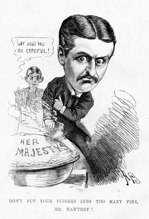Framed Print : Cartoon, Charles Hawtrey, actor and theatre manager Framed Print : Cartoon, Charles Hawtrey, actor and theatre manager