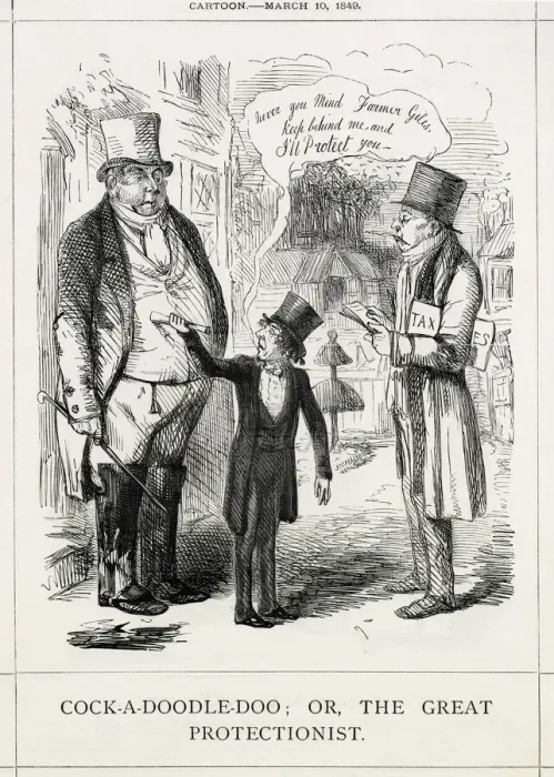 Framed Print : Cartoon, Cock-a-Doodle-Doo; or, The Great Protectionist Framed Print : Cartoon, Cock-a-Doodle-Doo; or, The Great Protectionist