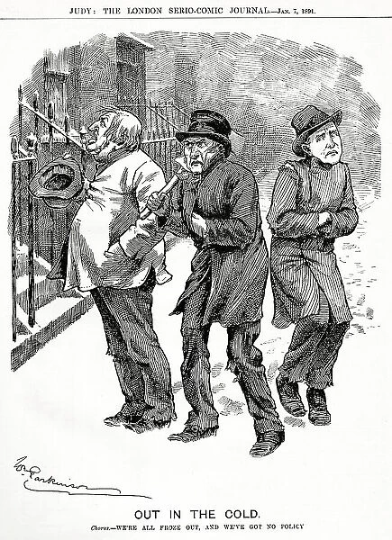 Cartoon, Out in the Cold, Gladstone and Harcourt