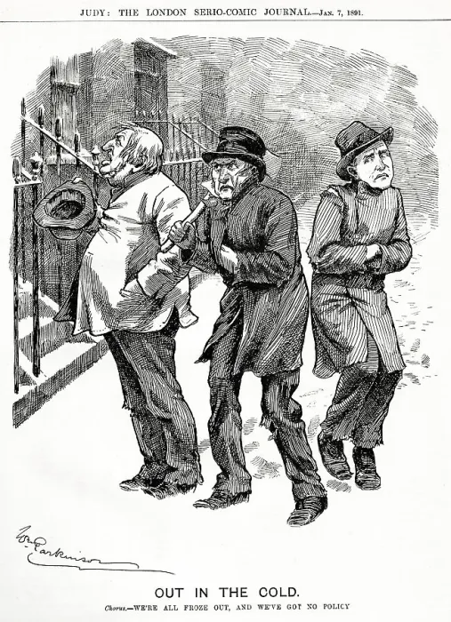 Framed Print : Cartoon, Out in the Cold, Gladstone and Harcourt Framed Print : Cartoon, Out in the Cold, Gladstone and Harcourt