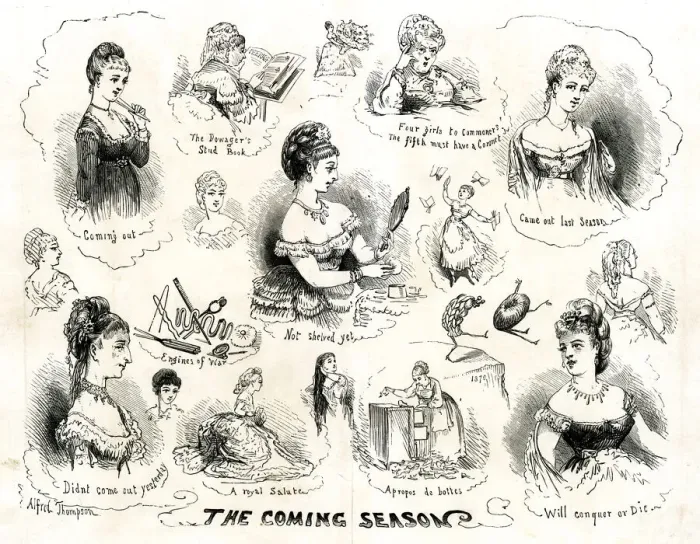 Framed Print : Cartoon, The Coming Season - debutantes Framed Print : Cartoon, The Coming Season - debutantes