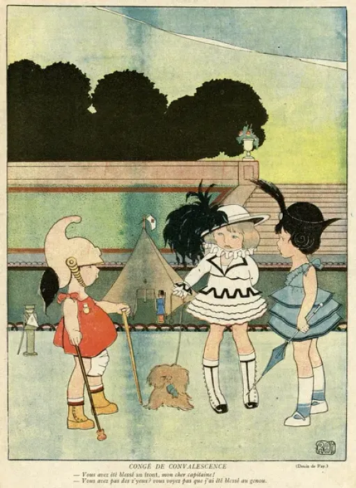 Framed Print : Cartoon, Convalescent leave, WW1 Framed Print : Cartoon, Convalescent leave, WW1