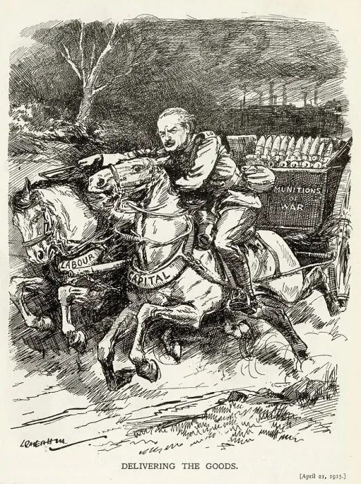 Framed Print : Cartoon, Delivering the Goods (Lloyd-George) Framed Print : Cartoon, Delivering the Goods (Lloyd-George)