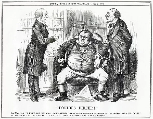 Cartoon, Doctors Differ! (Gladstone and Disraeli)