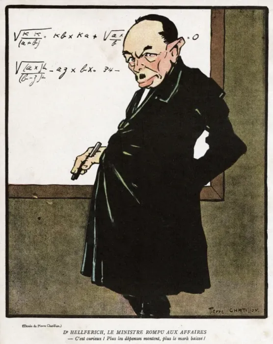 Framed Print : Cartoon, Dr Hellferich, WW1 Framed Print : Cartoon, Dr Hellferich, WW1
