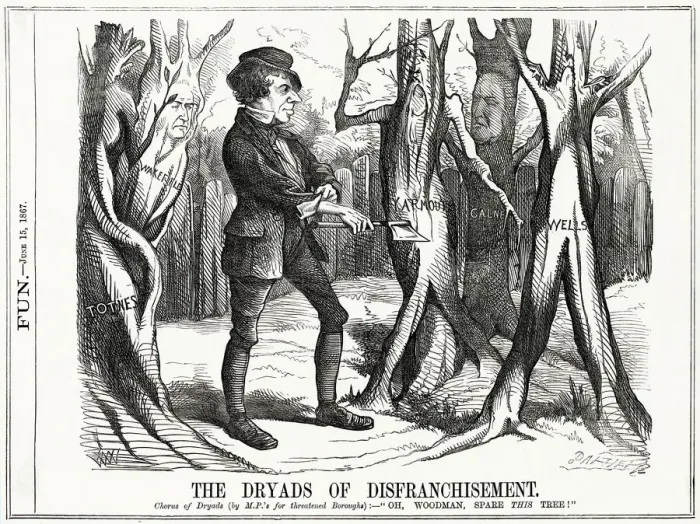 Framed Print : Cartoon, The Dryads of Disfranchisement Framed Print : Cartoon, The Dryads of Disfranchisement