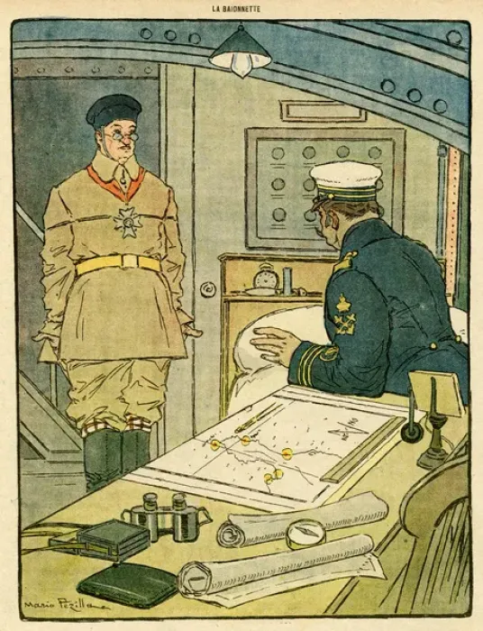 Framed Print : Cartoon, An easy target, WW1 Framed Print : Cartoon, An easy target, WW1