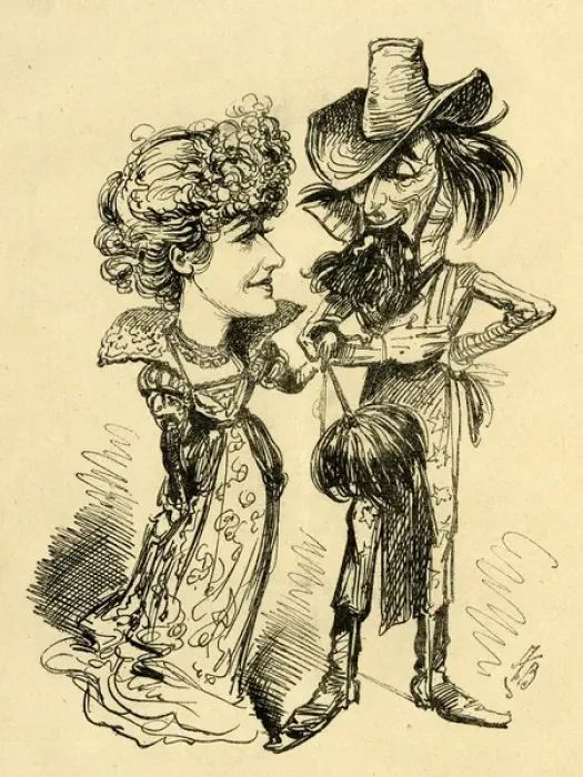 Framed Print : Cartoon, Ellen Terry, English actress, in America Framed Print : Cartoon, Ellen Terry, English actress, in America