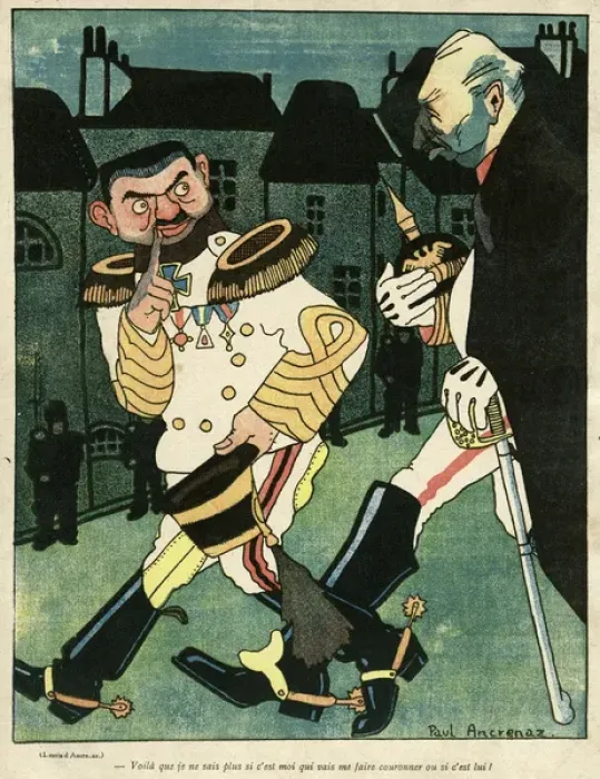 Framed Print : Cartoon, Two Emperors, WW1 Framed Print : Cartoon, Two Emperors, WW1