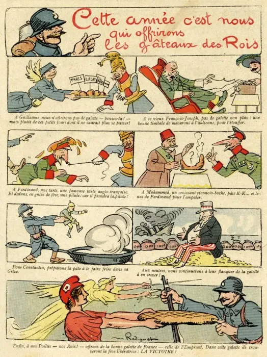 Framed Print : Cartoon, Epiphany cakes, WW1 Framed Print : Cartoon, Epiphany cakes, WW1