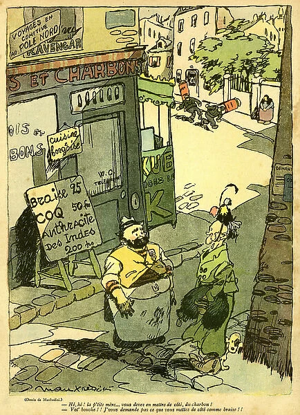 Cartoon, French coal supply, WW1