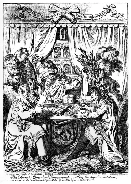 Framed Print : Cartoon, The French Consular Triumverate Framed Print : Cartoon, The French Consular Triumverate