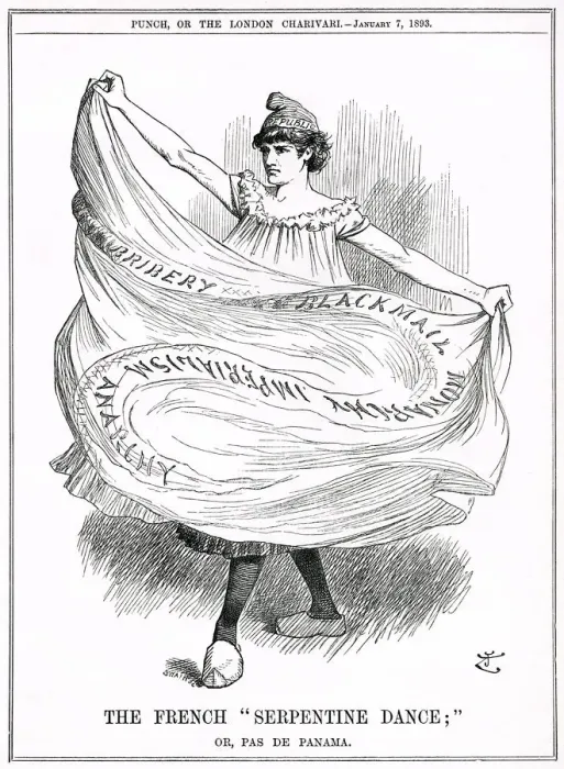 Framed Print : Cartoon, The French Serpentine Dance (Panama Scandal) Framed Print : Cartoon, The French Serpentine Dance (Panama Scandal)