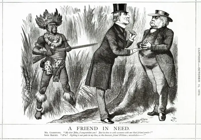 Framed Print : Cartoon, A Friend in Need (Gladstone and Bright) Framed Print : Cartoon, A Friend in Need (Gladstone and Bright)