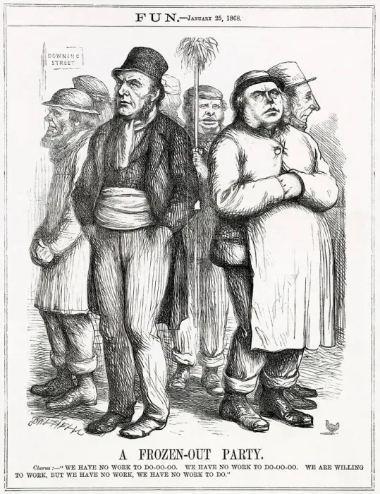 Framed Print : Cartoon, A Frozen-Out Party (Gladstone and Liberals) Framed Print : Cartoon, A Frozen-Out Party (Gladstone and Liberals)