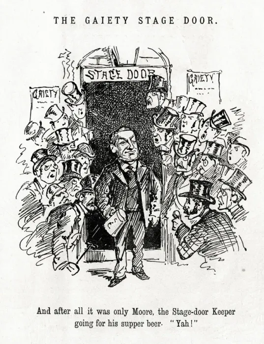 Framed Print : Cartoon, The Gaiety Theatre Stage Door Framed Print : Cartoon, The Gaiety Theatre Stage Door